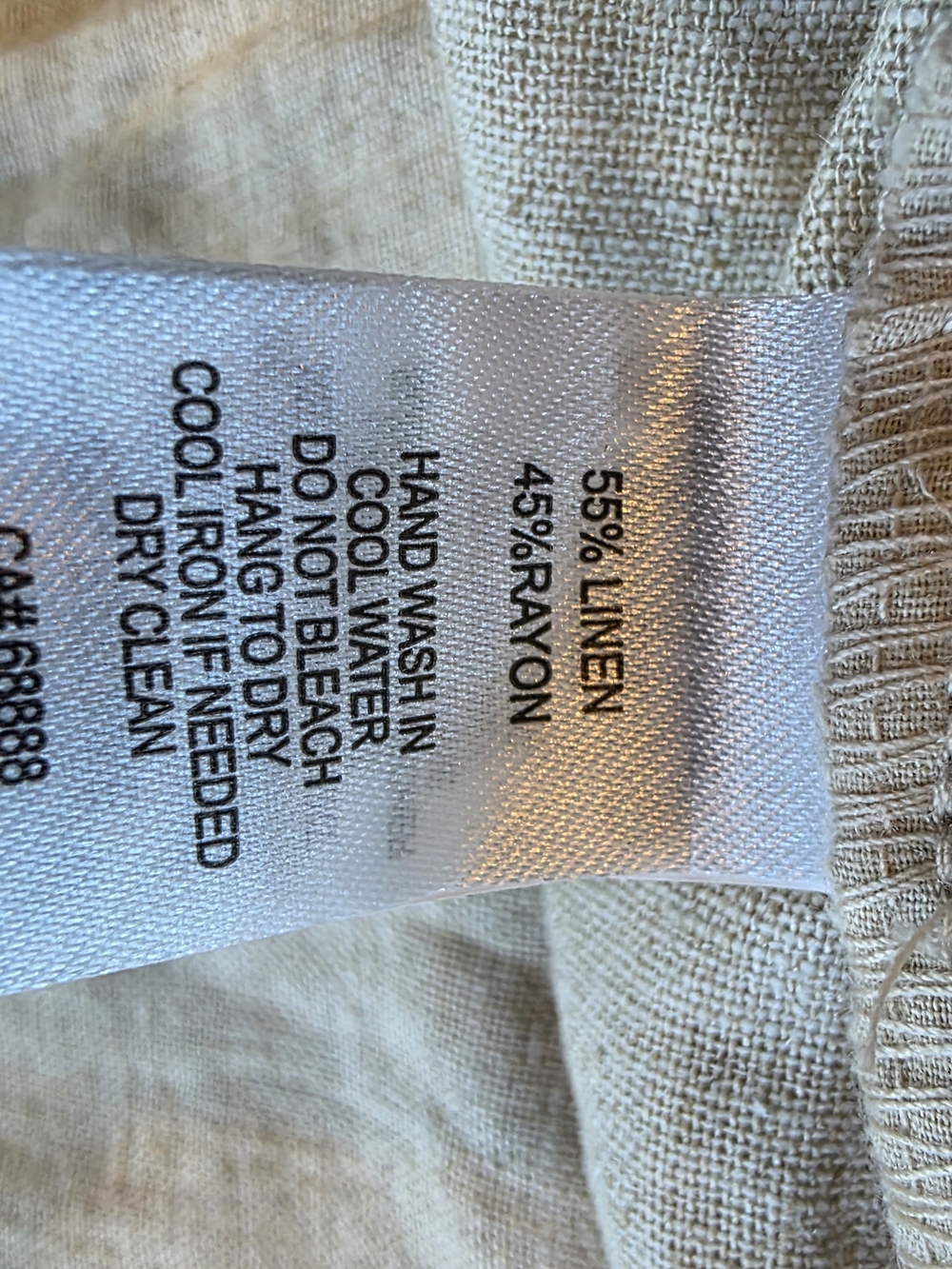 Maison d’Amélie Paris Linen Blend Barrel Pants S/P Beige Pull On Boho - Picture 9 of 10